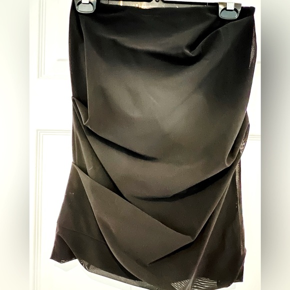 Sandra Augelozzi black drape skirt, fully lined, side zipper - Picture 2 of 4